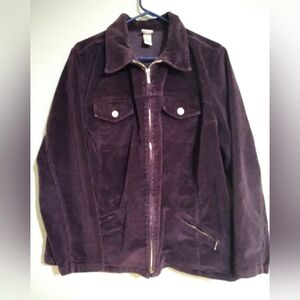 Women's Deep Purple Shirt Jacket XL Cabincore